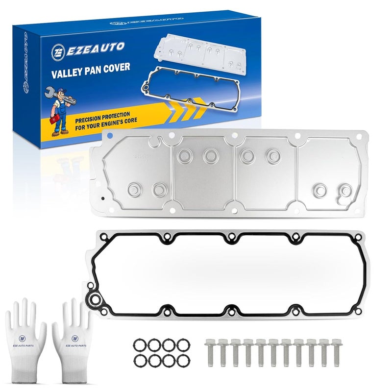E EZEXPREZE Ezexpreze LS Gen 4 (IV) Valley Cover Plate Kit, Non AFM/DOD Block Off Plate, Compatible with 2007-2013 Chevy GMC Cadillac Silverado Sierra SUV, LS2 LS3 LS7 L92, 4.8L 5.3L 6.0L 6.2L, OE# 12598832 - Image 1